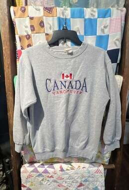 Ideal Canada Vancouver Embroidered Logo Grey Crewneck Sweatshirt Size Small